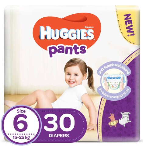 Huggies Pants Size 6 15-25kg Diapers 30 